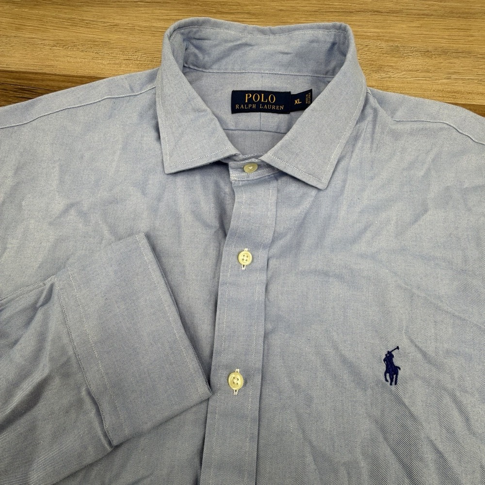 Polo Ralph Lauren Classic Fit Oxford Button Shirt Mens XL Solid Blue Pony Logo